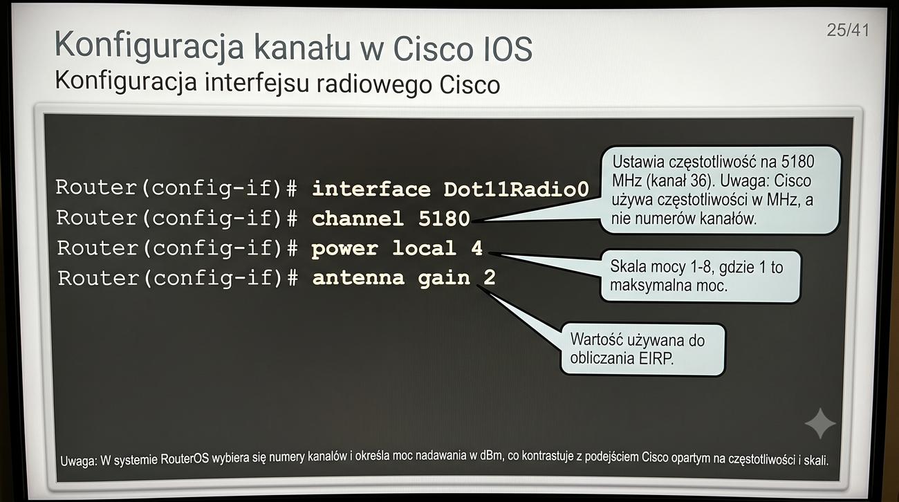 Zrzut z terminala Cisco